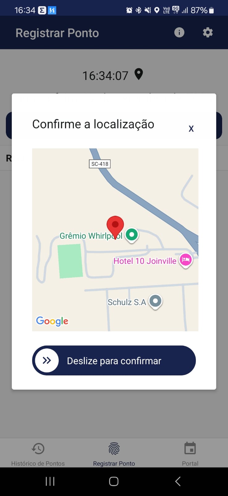 Confirmar localização