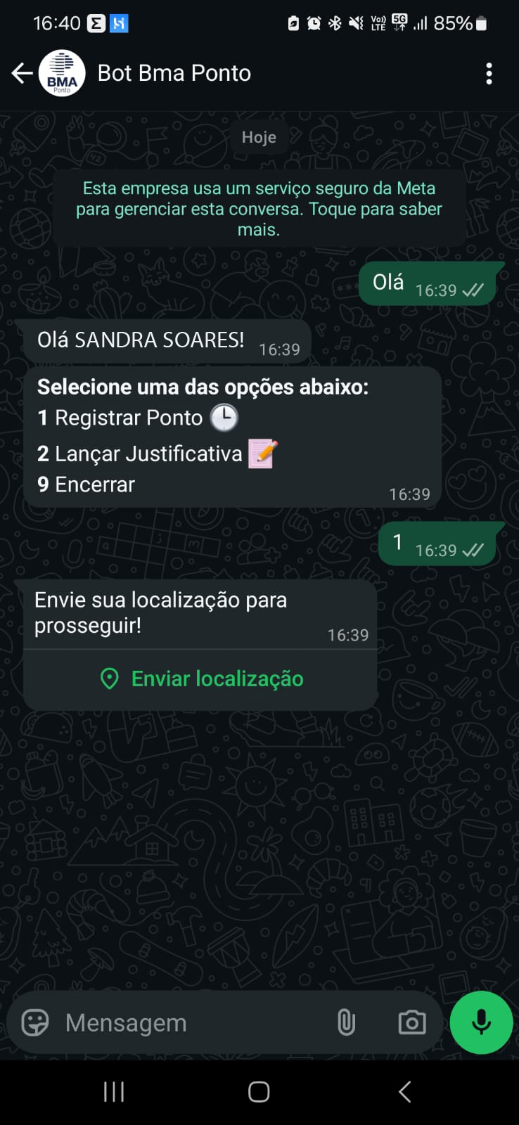 Tela BOT - Tela inicial OK